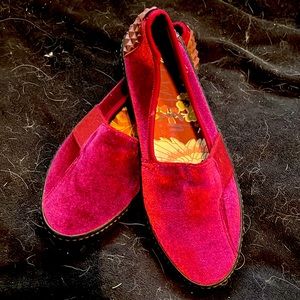 RICH Cranberry/Burgundy Punky VELVET Slipons